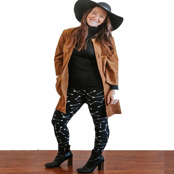 Agnes & Dora Leggings S/M Points of Light NWT In Original Dust Bag Black & White - Picture 1 of 12